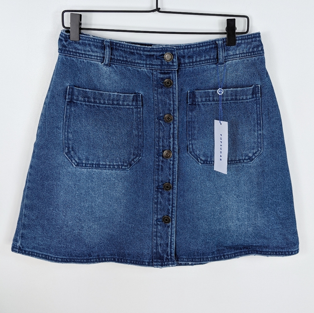 Button Front Denim skirt